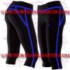 FM-894 tc-402 Ladies Gym Fitness Yoga compression Leggings Baselayer Tight Capri Trouser Black Blue Thread Zip