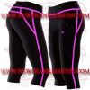FM-894 tc-404 Ladies Gym Fitness Yoga compression Leggings Baselayer Tight Capri Trouser Black Pink Thread Zip