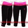 FM-894 tc-104 Ladies Gym Fitness Yoga compression Leggings Baselayer Tight Capri Trouser Black Pink Waist