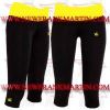 FM-894 tc-112 Ladies Gym Fitness Yoga compression Leggings Baselayer Tight Capri Trouser Black Yellow Waist