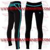 FM-894 t-10 Ladies Gym Fitness Yoga compression Leggings Baselayer Tight Long Trouser Black Turquoise Zip