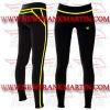 FM-894 t-14 Ladies Gym Fitness Yoga compression Leggings Baselayer Tight Long Trouser Black Yellow Zip