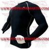 FM-898 b-242 Gym Fitness MMA Rash Guards Baselayer Compression Shirts Full sleeve Black White