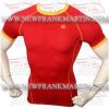 FM-898 h-162 Gym Fitness MMA Rash Guards Baselayer Compression Shirts Red Yellow Half sleeve