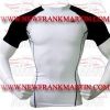 FM-898 h-206 Gym Fitness MMA Rash Guards Baselayer Compression Shirts White Black Half sleeve