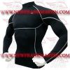 FM-898 b-142 Gym Fitness MMA Rash Guards Baselayer Compression Shirts front Seam Full sleeve Black White