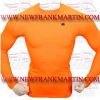 FM-898 b-148 Gym Fitness MMA Rash Guards Baselayer Compression Shirts front Seam Full sleeve Orange Grey