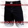 Ladies Gym Fitness Compression Running MMA Board Shorts Black Fire Style FM-896 L-802