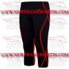 FM-894 mc-8 Men Gym Fitness Yoga Compression Leggings Baselayer Tight Pant Capri Trouser Black Red Thread