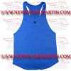 FM-898 ms-408 Gym Fitness Weightlifting Bodybuilding Workout Men Singlet Y Back Stringers Tank Tops Light Blue