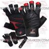 FM-996 g-2962 Weightlifting Fitness Crossfit Gym Gloves Black Red Long Wrist Leather
