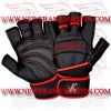 FM-996 g-2942 Weightlifting Fitness Crossfit Gym Gloves Leather Black Red