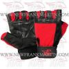 FM-996 g-476 Weightlifting Fitness Crossfit Gym Gloves Leather Spandex Black Red