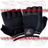 FM-996 g-406 Weightlifting Fitness Crossfit Gym Gloves Leather Spandex Black White