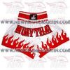 Muay Thai Short with Red Flames and Writing (FM 891 f-2)