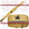 FM-990 a-2 Weightlifting Fitness Leather Lifting Belt Cowhide Lumber Pad Beige 4inch