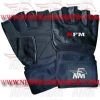 FM-996 g-2802 Weightlifting Fitness Crossfit Gym Gloves Black Leather and Spandex