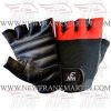 FM-996 g-678 Weightlifting Fitness Crossfit Gym Gloves Leather Spandex Black Red