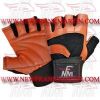 FM-996 g-760 Weightlifting Fitness Crossfit Gym Gloves Leather Spandex Brown Black