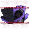 FM-996 g-2404 Weightlifting Fitness Crossfit Gym Gloves Leather Spandex Purple Black