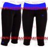 FM-894 tc-102 Black Blue Waist FM-894 tc-102 Ladies Gym Fitness Yoga compression Leggings Baselayer Tight Capri Trouser Black Blue Waist