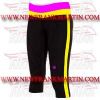 FM-894 tc-204 Ladies Gym Fitness Yoga compression Leggings Baselayer Tight Capri Trouser Black Yellow Stripe FM-894 tc-204 Ladies Gym Fitness Yoga compression Leggings Baselayer Tight Capri Trouser Black Yellow Stripe